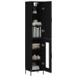 vidaXL Aparador de madera contrachapada negro 34,5x34x180 cm vidaXL Aparador de madera contrachapada negro 34,5x34x180 cm