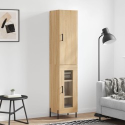 vidaXL Aparador de madera contrachapada roble Sonoma 34,5x34x180 cm