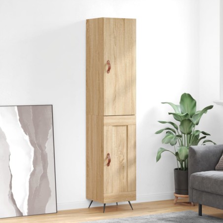 vidaXL Aparador de madera contrachapada roble Sonoma 34,5x34x180 cm