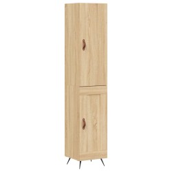 vidaXL Aparador de madera contrachapada roble Sonoma 34,5x34x180 cm