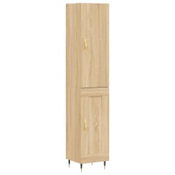 vidaXL Aparador de madera contrachapada roble Sonoma 34,5x34x180 cm