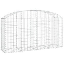 vidaXL Cesta gaviones forma arco hierro galvanizado 200x50x100/120 cm