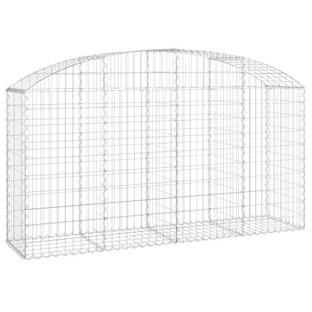 vidaXL Cesta gaviones forma arco hierro galvanizado 200x50x100/120 cm