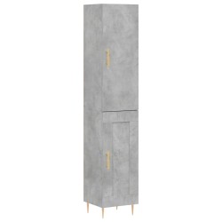 vidaXL Aparador de madera contrachapada gris hormigón 34,5x34x180 cm