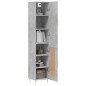 vidaXL Aparador de madera contrachapada gris hormigón 34,5x34x180 cm vidaXL Aparador de madera contrachapada gris hormigón 34,5x34x180 cm