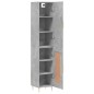 vidaXL Aparador de madera contrachapada gris hormigón 34,5x34x180 cm vidaXL Aparador de madera contrachapada gris hormigón 34,5x34x180 cm