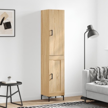 vidaXL Aparador de madera contrachapada roble Sonoma 34,5x34x180 cm