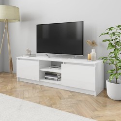 vidaXL Mueble de TV de aglomerado blanco brillante 120x30x35,5 cm