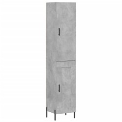 vidaXL Aparador de madera contrachapada gris hormigón 34,5x34x180 cm