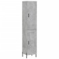 vidaXL Aparador de madera contrachapada gris hormigón 34,5x34x180 cm