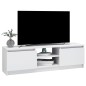 vidaXL Mueble de TV de aglomerado blanco brillante 120x30x35,5 cm
