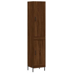 vidaXL Aparador alto madera contrachapada roble marrón 34,5x34x180 cm
