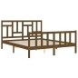 vidaXL Estructura de cama matrimonio con cabecero madera marrón miel vidaXL Estructura de cama matrimonio con cabecero madera marrón miel