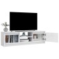 vidaXL Mueble de TV de aglomerado blanco brillante 120x30x35,5 cm