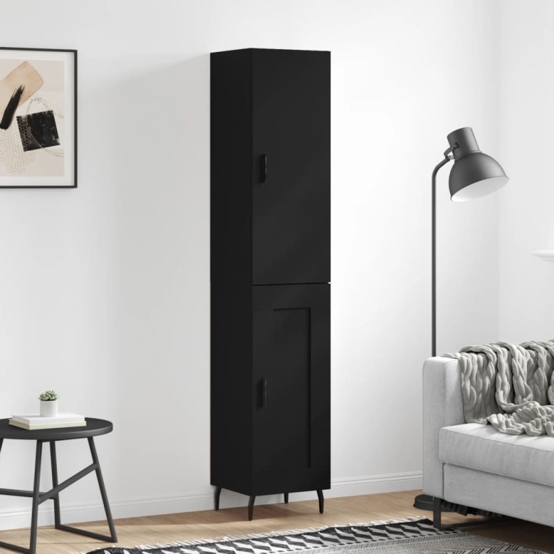 vidaXL Aparador de madera contrachapada negro 34,5x34x180 cm vidaXL Aparador de madera contrachapada negro 34,5x34x180 cm