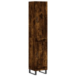 vidaXL Aparador de madera contrachapada roble ahumado 34,5x34x180 cm