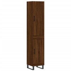 vidaXL Aparador alto madera contrachapada roble marrón 34,5x34x180 cm