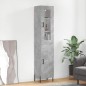 vidaXL Aparador de madera contrachapada gris hormigón 34,5x34x180 cm vidaXL Aparador de madera contrachapada gris hormigón 34,5x34x180 cm