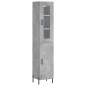 vidaXL Aparador de madera contrachapada gris hormigón 34,5x34x180 cm vidaXL Aparador de madera contrachapada gris hormigón 34,5x34x180 cm