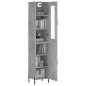 vidaXL Aparador de madera contrachapada gris hormigón 34,5x34x180 cm vidaXL Aparador de madera contrachapada gris hormigón 34,5x34x180 cm
