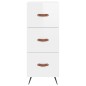 vidaXL Aparador alto madera contrachapada blanco brillo 34,5x34x180 cm