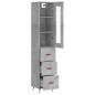 vidaXL Aparador de madera contrachapada gris hormigón 34,5x34x180 cm