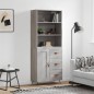 vidaXL Aparador alto madera contrachapada gris sonoma 69,5x34x180 cm vidaXL Aparador alto madera contrachapada gris sonoma 69,5x34x180 cm