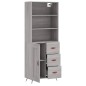 vidaXL Aparador alto madera contrachapada gris sonoma 69,5x34x180 cm vidaXL Aparador alto madera contrachapada gris sonoma 69,5x34x180 cm