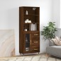 vidaXL Aparador alto madera contrachapada marrón roble 69,5x34x180 cm vidaXL Aparador alto madera contrachapada marrón roble 69,5x34x180 cm
