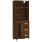 vidaXL Aparador alto madera contrachapada marrón roble 69,5x34x180 cm vidaXL Aparador alto madera contrachapada marrón roble 69,5x34x180 cm