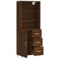 vidaXL Aparador alto madera contrachapada marrón roble 69,5x34x180 cm vidaXL Aparador alto madera contrachapada marrón roble 69,5x34x180 cm
