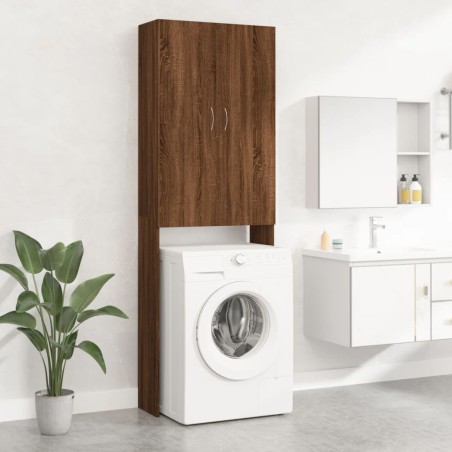 vidaXL Armario de lavadora marrón roble 64x25,5x190 cm