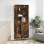 vidaXL Aparador alto madera contrachapada roble ahumado 69,5x34x180 cm
