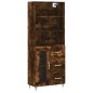 vidaXL Aparador alto madera contrachapada roble ahumado 69,5x34x180 cm