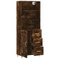 vidaXL Aparador alto madera contrachapada roble ahumado 69,5x34x180 cm