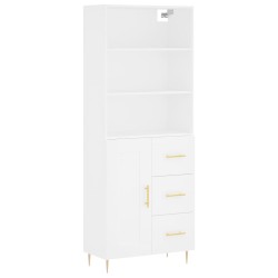 vidaXL Aparador alto madera contrachapada blanco 69,5x34x180 cm