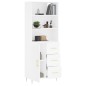 vidaXL Aparador alto madera contrachapada blanco 69,5x34x180 cm