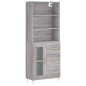 vidaXL Aparador alto madera contrachapada gris sonoma 69,5x34x180 cm vidaXL Aparador alto madera contrachapada gris sonoma 69,5x34x180 cm