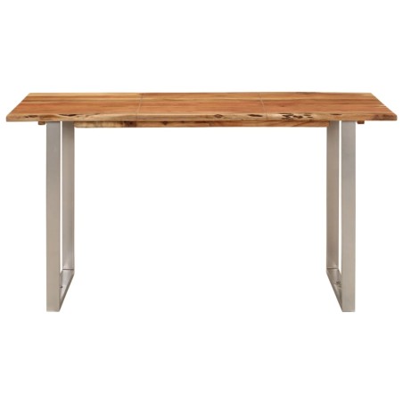 vidaXL Mesa de comedor de madera maciza de acacia 140x70x76 cm
