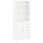 vidaXL Aparador alto madera contrachapada blanco brillo 69,5x34x180 cm vidaXL Aparador alto madera contrachapada blanco brillo 69,5x34x180 cm