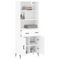 vidaXL Aparador alto madera contrachapada blanco 69,5x34x180 cm vidaXL Aparador alto madera contrachapada blanco 69,5x34x180 cm