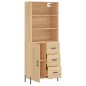 vidaXL Aparador alto madera contrachapada color roble 69,5x34x180 cm vidaXL Aparador alto madera contrachapada color roble 69,5x34x180 cm
