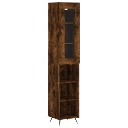 vidaXL Aparador de madera contrachapada roble ahumado 34,5x34x180 cm