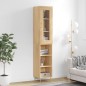 vidaXL Aparador de madera contrachapada roble Sonoma 34,5x34x180 cm vidaXL Aparador de madera contrachapada roble Sonoma 34,5x34x180 cm