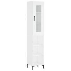 vidaXL Aparador alto madera contrachapada blanco 34,5x34x180 cm