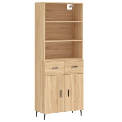 vidaXL Aparador alto madera contrachapada color roble 69,5x34x180 cm