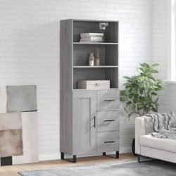 vidaXL Aparador alto madera contrachapada gris sonoma 69,5x34x180 cm