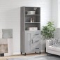 vidaXL Aparador alto madera contrachapada gris sonoma 69,5x34x180 cm
