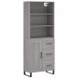 vidaXL Aparador alto madera contrachapada gris sonoma 69,5x34x180 cm