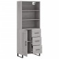 vidaXL Aparador alto madera contrachapada gris sonoma 69,5x34x180 cm